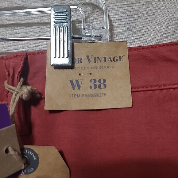 Tailor Vintage 24/7 Smart Chino Shorts Mens 38 Red Comfort MSRP $88 Flaw - Picture 3 of 13